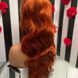 Vibrant Orange Wavy Hair Wig